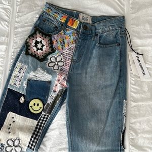 Patchwork Flare Jeans 🦋🙂🌸🌀☀️